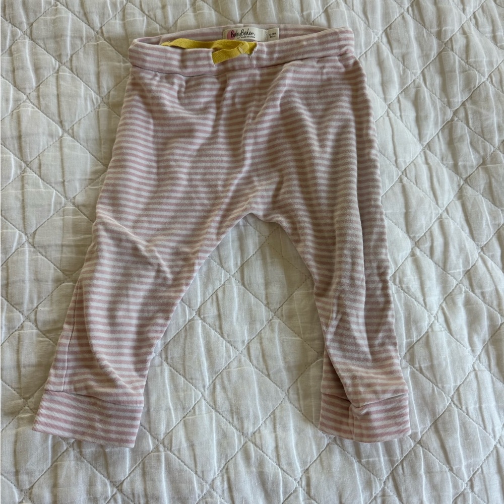 Baby Boden Pink Striped Baby Leggings